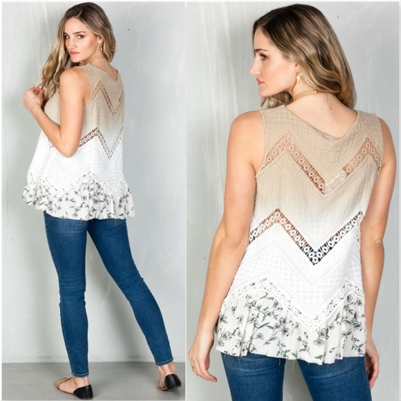 "BOHO BEAUTY" COLOR-BLOCK & FLORAL TOP - Picture 2 of 4